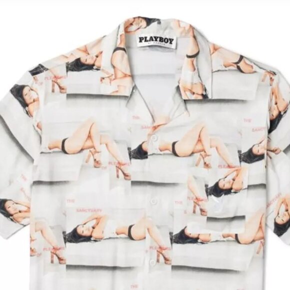 NWT Playboy x PacSun The Sanctuary Camp Button-up Shirt Men's size LARGE - Picture 2 of 6